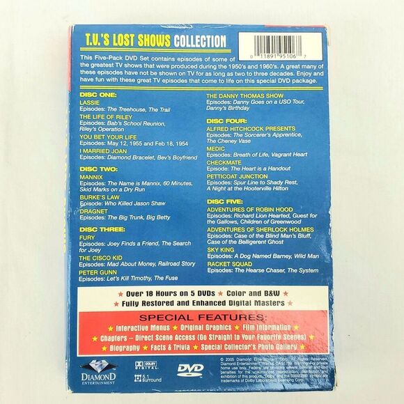 TV's Lost Shows Collection 5 DVD Set | Over 18 Hours Classic 1950s–60s Shows | L - Picture 2 of 4